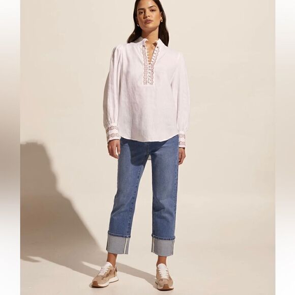 NWT Zoe Kratzmann 100% linen embroidered blouse - Picture 6 of 15